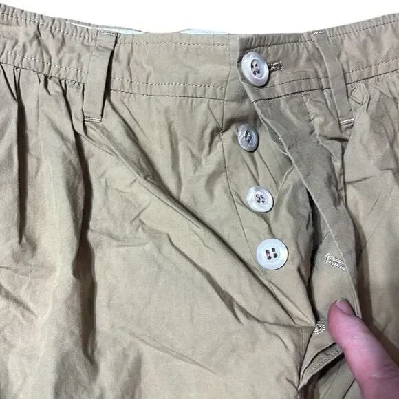 Miu miu womens 38 Italian designer shorts button fly brown high rise airy - Picture 2 of 5